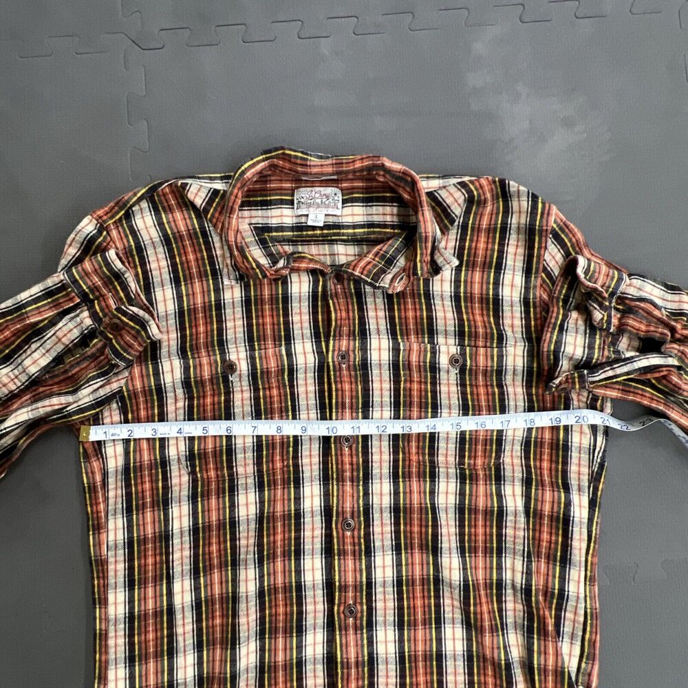 (3) J. Crew Mens Mid-Weight Flannel Shirt Plaid Button Down Slim Fit Large Chrty - Picture 7 of 16